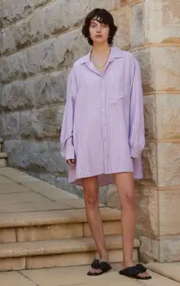 Blanca Benson Shirt in Lilac Purple One Size
