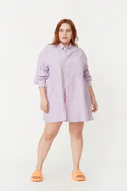 Blanca Benson Shirt in Lilac Purple One Size