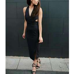 Nicholas Ponte Wrap Halter Dress (Navy) - Size 8  for rent on The Volte - image 1