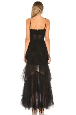 BCBGMAXAZRIA Corset Tulle Gown Black Size 6