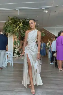 Sonya Moda Nour Ocean Pearl Maxi Dress White Size 6