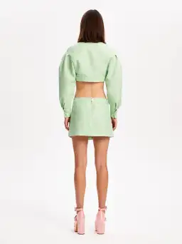 Alice McCall Catalina Jacket and Mini Skirt Set Lime Cream Size 10 for rent on The Volte - image 3