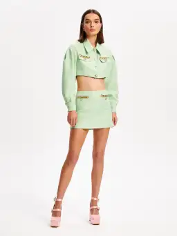 Alice McCall Catalina Jacket and Mini Skirt Set Lime Cream Size 10 for rent on The Volte - image 2