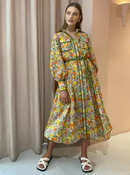 Alemais  Cabana Midi Shirtdress Print Size 12 