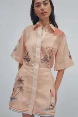 Alemais Marina Mini Shirtdress Print Size 14 