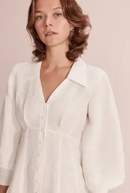 Country Road Button Through Mini Dress White Size 6 for rent on The Volte - image 4