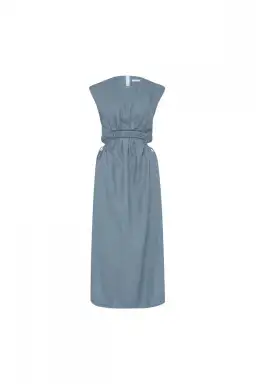 Camilla and Marc Cora Midi Dress in Dusty Blue Size 10