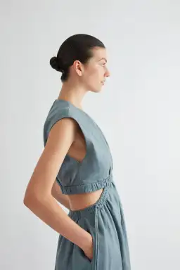 Camilla and Marc Cora Midi Dress in Dusty Blue Size 10