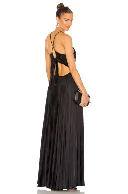 A.L.C. Aries Satin Pleated Dress Black 8 for rent on The Volte - image 2