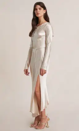 Bec & Bridge Moon Dance Long Sleeve Maxi Dress in Sand Size 6  for rent on The Volte - image 2
