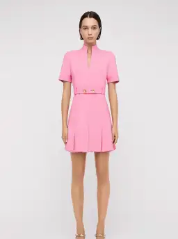 Scanlan Theodore Tailored Pleat Dress Pink Size 6 for rent on The Volte - image 1