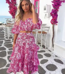 Sheike Ditsy Floral Midi Skirt Print Size 8