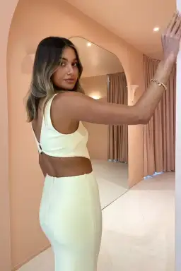 Bec & Bridge Scout Cut Out Midi Dress in Lemonade Size 10  for rent on The Volte - image 5