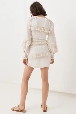 Spell Suki Mini Party Dress Cream Size M for rent on The Volte - image 3