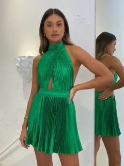 L’Idee Renaissance Mini Dress Bright Green Size 8