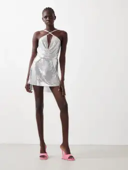 Poster Girl Adrianne Mini Dress Silver Size 8