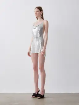 Poster Girl Adrianne Mini Dress Silver Size 8