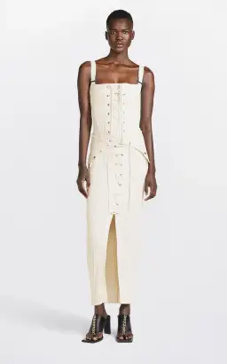 Dion Lee Lace Up Eyelet Skirt and Top Set Beige Size 6