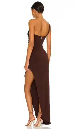 Nookie Aria One Shoulder Gown Brown Size M