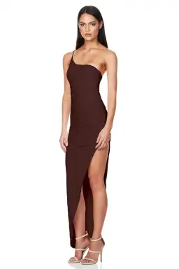Nookie Aria One Shoulder Gown Brown Size M