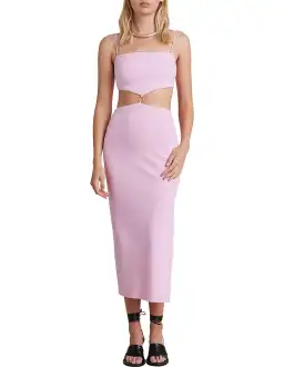 Bec & Bridge Alba Cut Out Midi Dress Pink Size 14
