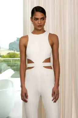 MISHA Thea Jumpsuit White Size 8/S for rent on The Volte - image 3