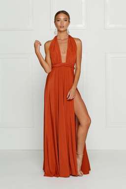 Alamour Catalina Dress Golden Rust Size 8