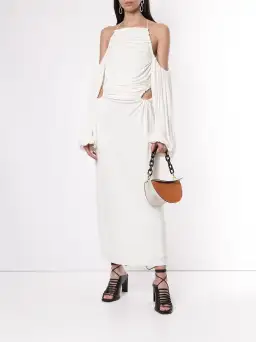 Dion Lee Ruched Midi Dress White Size 8 