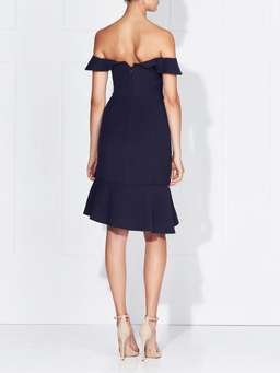 Navy Blue Dress - MATEA FRILL DRESS - FRENCH NAVY