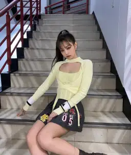 Dion Lee Twist Back Long Sleeve Knit Top Lemon Yellow Size 8 for rent on The Volte - image 1