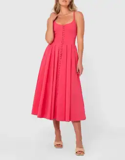 By Johnny Party Button Midi Dress Pink Size 10  for rent on The Volte - image 1