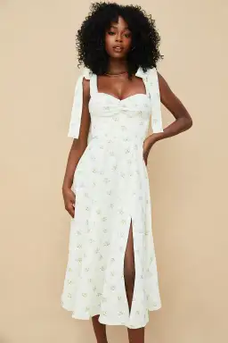 House of CB Alicia Ivory Midi Sundress White Floral Size 8 for rent on The Volte - image 4