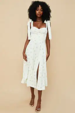 House of CB Alicia Ivory Midi Sundress White Floral Size 8 for rent on The Volte - image 1