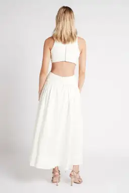 Aje Introspect Cut Out Midi Dress White Size 10 for rent on The Volte - image 3
