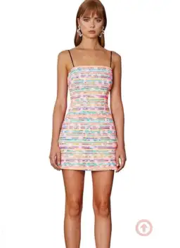 By Johnny Neon Weave Pocket Mini Dress Multi Size 8 for rent on The Volte - image 1