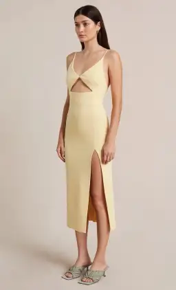 Bec & Bridge The Josette Midi Dress in Butter Yellow Size 8
