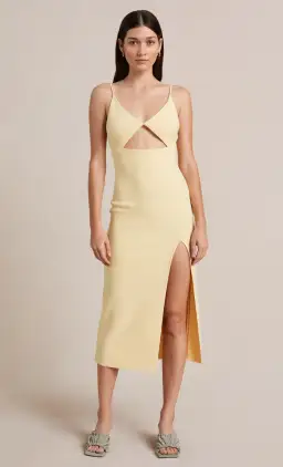 Bec & Bridge The Josette Midi Dress in Butter Yellow Size 8