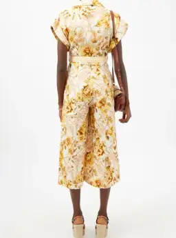 Zimmerman Rosa Roll Cuff Jumpsuit Floral Print Size 3 for rent on The Volte - image 2