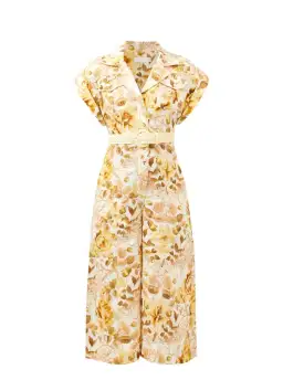 Zimmerman Rosa Roll Cuff Jumpsuit Floral Print Size 3 for rent on The Volte - image 5