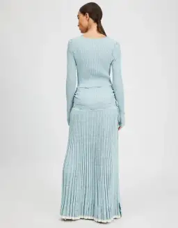Christopher Esber Deconstruct Long Sleeve Knit Dress Ice Blue Size 8 for rent on The Volte - image 3