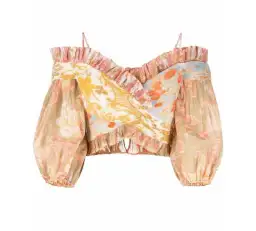 Zimmermann Postcard Pleated Fan Top size 2 Long Skirt Print Size 3 for rent on The Volte - image 6