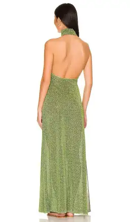 Oseree Lumiere Turtleneck Dress in Green Size 10 