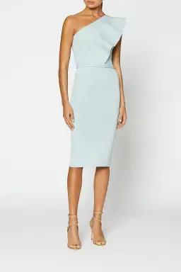 Scanlan Crepe Knit Ruffle Dress Argento Size M / Au 10  for rent on The Volte - image 1