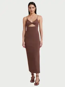 Bec and Bridge Ivy Midi Dress Brown Size 6 for rent on The Volte - image 1