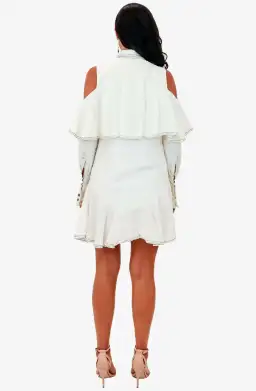 Aje Campaspe Tailored Mini Dress Cream Size 6 for rent on The Volte - image 2