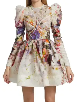 Zimmermann Prima Paneled Mini Dress In Multi Floral Size 12 for rent on The Volte - image 2