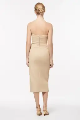 Manning Cartel French Kiss Strapless Midi Dress Beige Size 10 for rent on The Volte - image 4