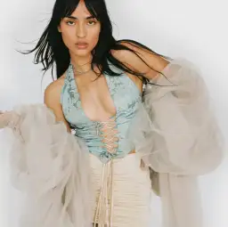 Miaou Mara Corset Top in Antoinette Size 8  for rent on The Volte - image 1