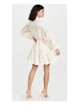 Zimmermann Andie Drop Waist Mini Dress White Size 2/ AU 12 for rent on The Volte - image 2