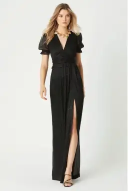 Rebecca Vallance The Luna Shortsleeve Gown Black Size 8 for rent on The Volte - image 1